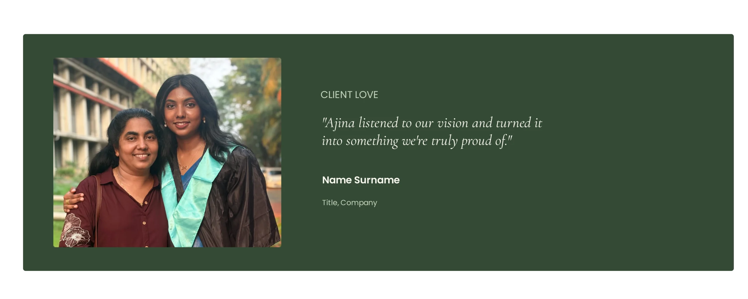 Client testimonial portrait for digital marketing project