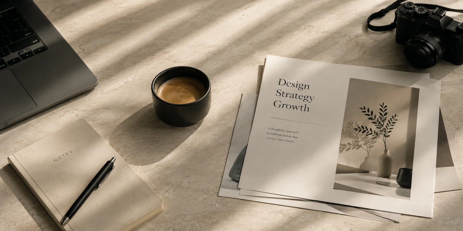 Modern workspace for web development and website design